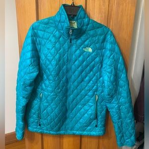 North Face Jacket Borealis Blue Thermoball Long Sleeve Zip Front Womens